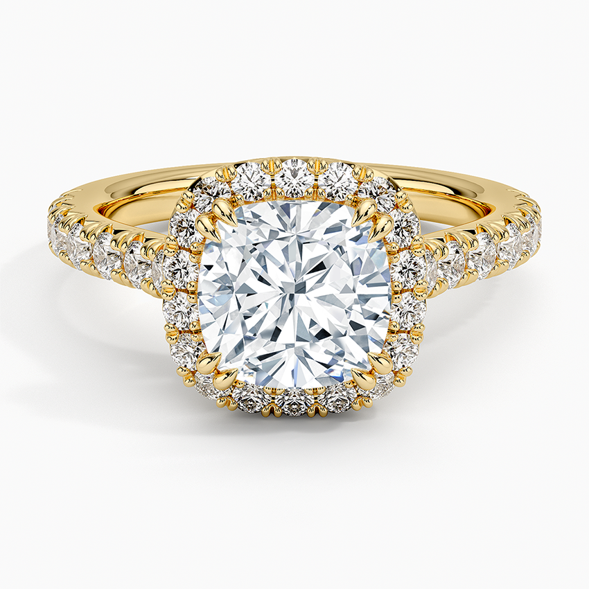 Sienna Halo Half Coverage Diamond Engagement Ring