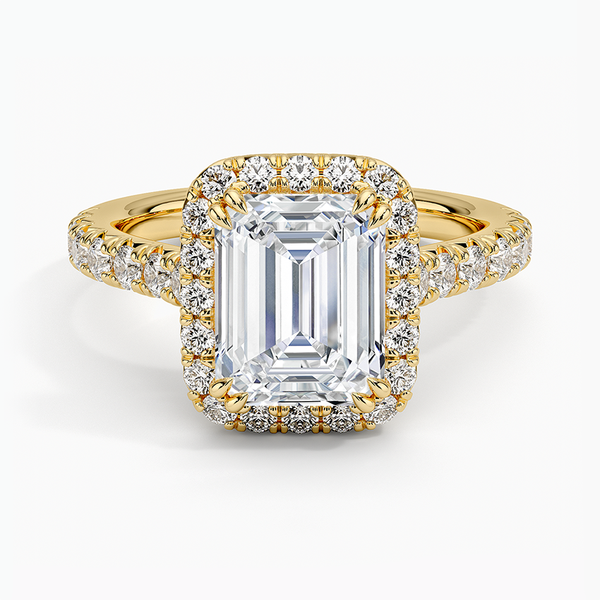 Sienna Halo Half Coverage Diamond Engagement Ring
