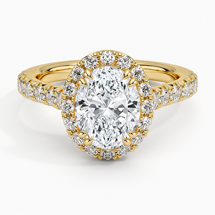 Sienna Halo Half Coverage Diamond Engagement Ring