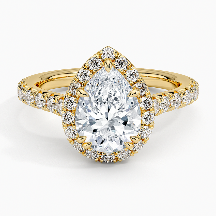Sienna Halo Half Coverage Diamond Engagement Ring