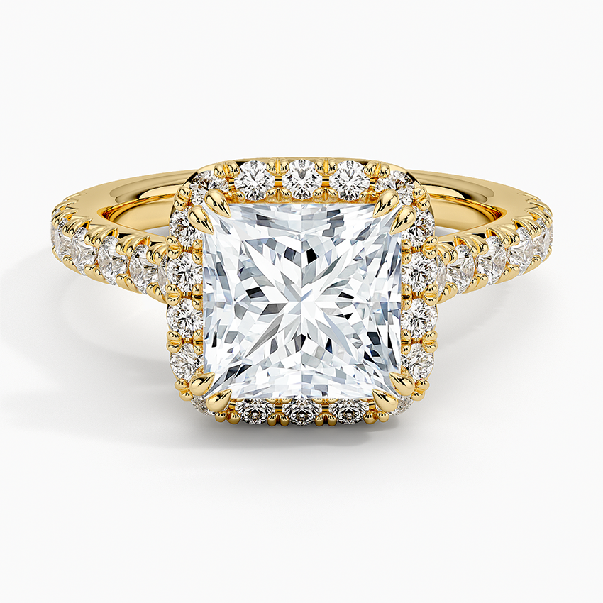 Sienna Halo Half Coverage Diamond Engagement Ring