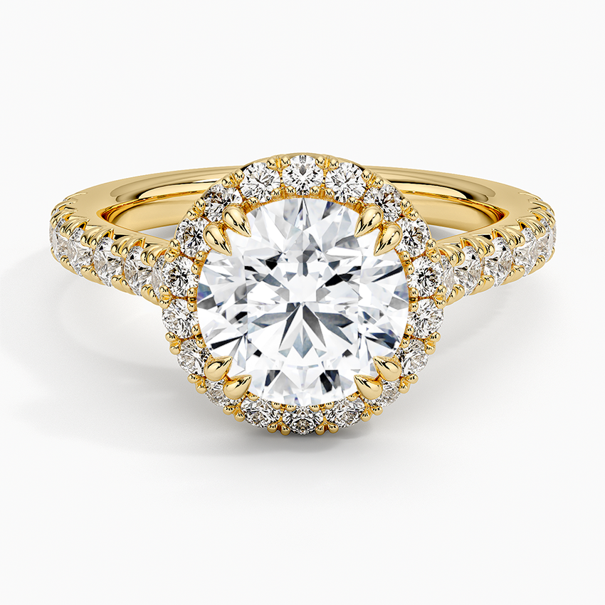 Sienna Halo Half Coverage Diamond Engagement Ring