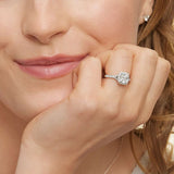 Joy Half-Coverage Diamond Engagement Ring in white gold