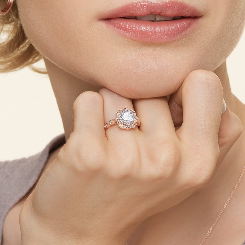 Cadenza Halo Diamond Engagement Ring