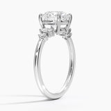 Miroir Diamond Engagement Ring with a Round cut diamond in white gold — side view