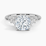 Miroir Diamond Engagement Ring with a Cushion cut diamond in white gold — top view