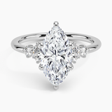 Miroir Diamond Engagement Ring with a Marquise cut diamond in white gold — top view