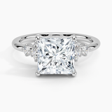 Miroir Diamond Engagement Ring with a Princess cut diamond in white gold — top view