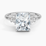 Miroir Diamond Engagement Ring with a Radiant cut diamond in white gold — top view