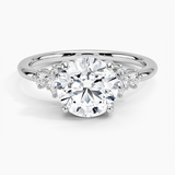 Miroir Diamond Engagement Ring with a Round cut diamond in white gold — top view