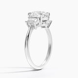 Embrace Three Stone Trapezoid Diamond Engagement Ring