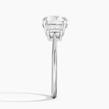 Embrace Three Stone Trapezoid Diamond Engagement Ring
