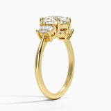 Embrace Three Stone Trapezoid Diamond Engagement Ring