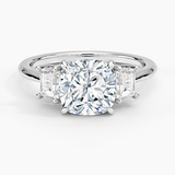 Embrace Three Stone Trapezoid Diamond Engagement Ring