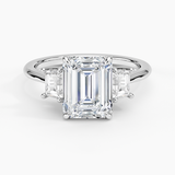 Embrace Three Stone Trapezoid Diamond Engagement Ring