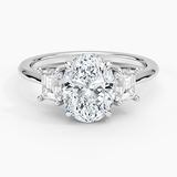 Embrace Three Stone Trapezoid Diamond Engagement Ring