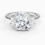 Embrace Three Stone Trapezoid Diamond Engagement Ring