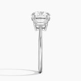 Luxe Embrace Three Stone Trapezoid Diamond Engagement Ring
