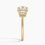 Luxe Embrace Three Stone Trapezoid Diamond Engagement Ring