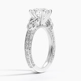 Aberdeen Celtic Diamond Engagement Ring with a Round cut diamond in white gold — side view