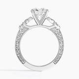 Aberdeen Celtic Diamond Engagement Ring with a Round cut diamond in white gold — profile view