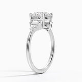 Edie Art Deco Diamond Engagement Ring with a Round cut diamond in white gold — side view