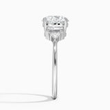 Edie Art Deco Diamond Engagement Ring with a Round cut diamond in white gold — profile view