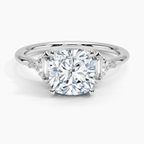 Edie Art Deco Diamond Engagement Ring with a Cushion cut diamond in white gold — top view