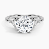 Edie Art Deco Diamond Engagement Ring with a Round cut diamond in white gold — top view
