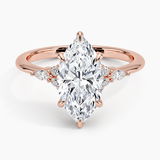 Nadia Diamond Engagement Ring with a Marquise cut diamond in rose gold — top view