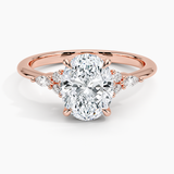 Nadia Diamond Engagement Ring with a Oval cut diamond in rose gold — top view