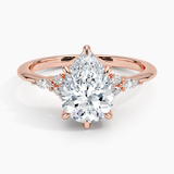 Nadia Diamond Engagement Ring with a Pear cut diamond in rose gold — top view