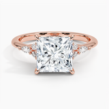 Nadia Diamond Engagement Ring with a Princess cut diamond in rose gold — top view