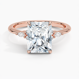 Nadia Diamond Engagement Ring with a Radiant cut diamond in rose gold — top view