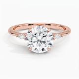 Nadia Diamond Engagement Ring with a Round cut diamond in rose gold — top view
