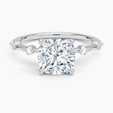 Aimee Diamond Engagement Ring with a Cushion cut diamond in white gold — top view