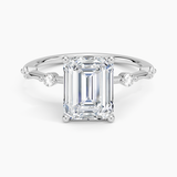 Aimee Diamond Engagement Ring with a Emerald cut diamond in white gold — top view