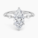 Aimee Diamond Engagement Ring with a Marquise cut diamond in white gold — top view