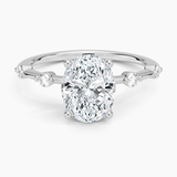 Aimee Diamond Engagement Ring with a Oval cut diamond in white gold — top view