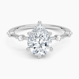 Aimee Diamond Engagement Ring with a Pear cut diamond in white gold — top view