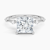 Aimee Diamond Engagement Ring with a Princess cut diamond in white gold — top view