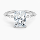 Aimee Diamond Engagement Ring with a Radiant cut diamond in white gold — top view