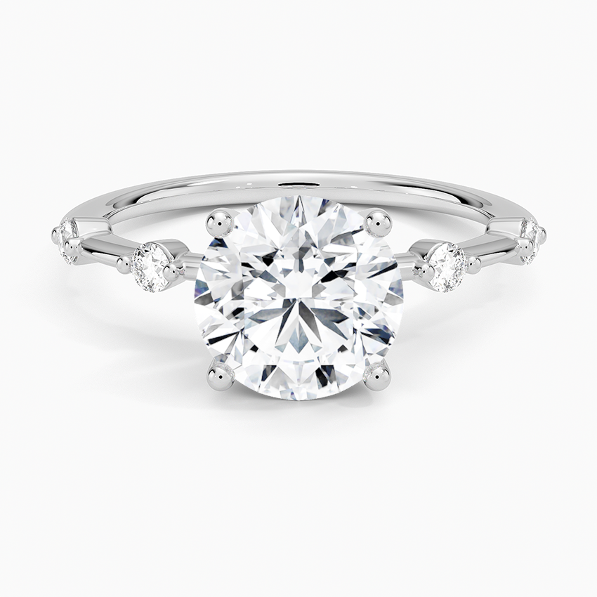 Aimee Diamond Engagement Ring with a Round cut diamond in white gold — top view