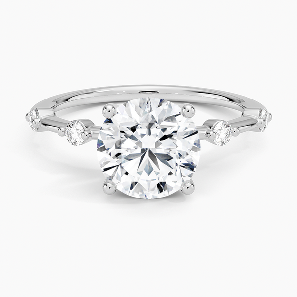 Aimee Diamond Engagement Ring with a Round cut diamond in white gold — top view