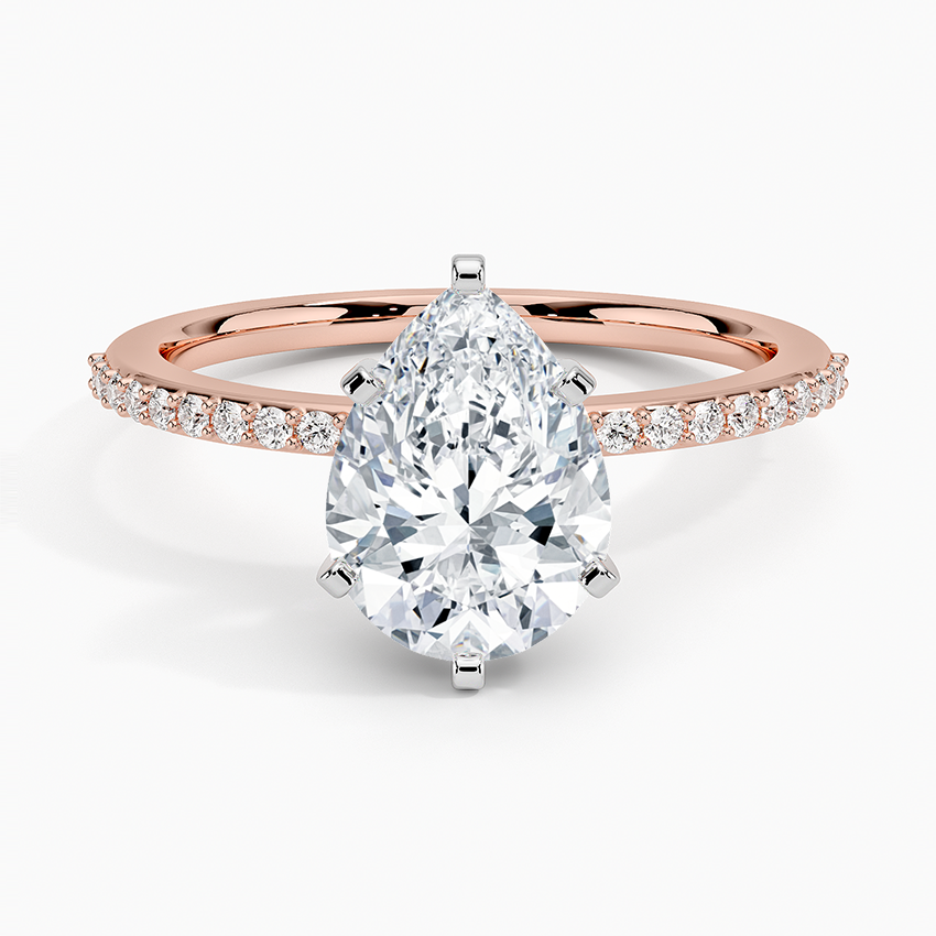 Delicate Shared Prong Diamond Engagement Ring