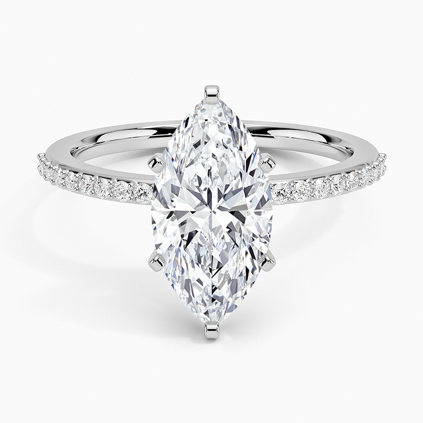 Delicate Shared Prong Diamond Engagement Ring