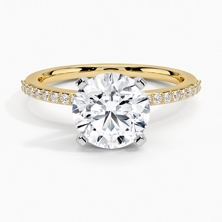 Delicate Shared Prong Diamond Engagement Ring