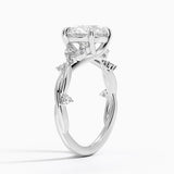 Azalea Twist Diamond Engagement Ring with a Round cut diamond in white gold — side view