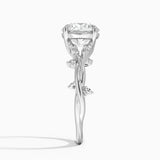 Azalea Twist Diamond Engagement Ring with a Round cut diamond in white gold — profile view