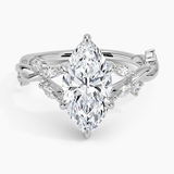 Azalea Twist Diamond Engagement Ring with a Marquise cut diamond in white gold — top view